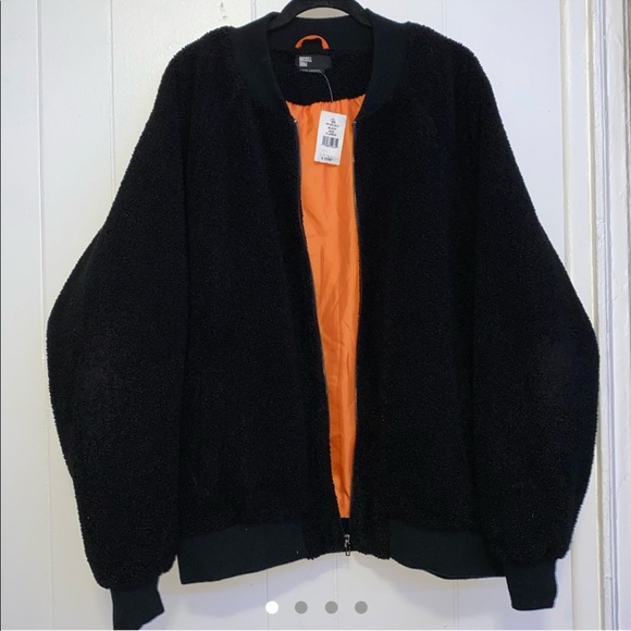 Faux Shearling Bomber Jacket - Picture 1 of 4